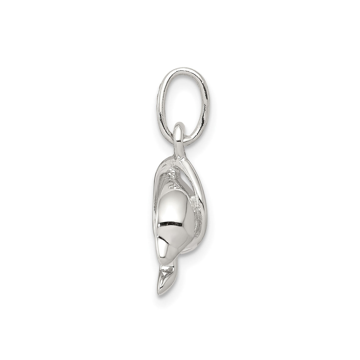 Sterling Silver Dolphin Pendant with Polished Ocean Animal Design for Women or Teens