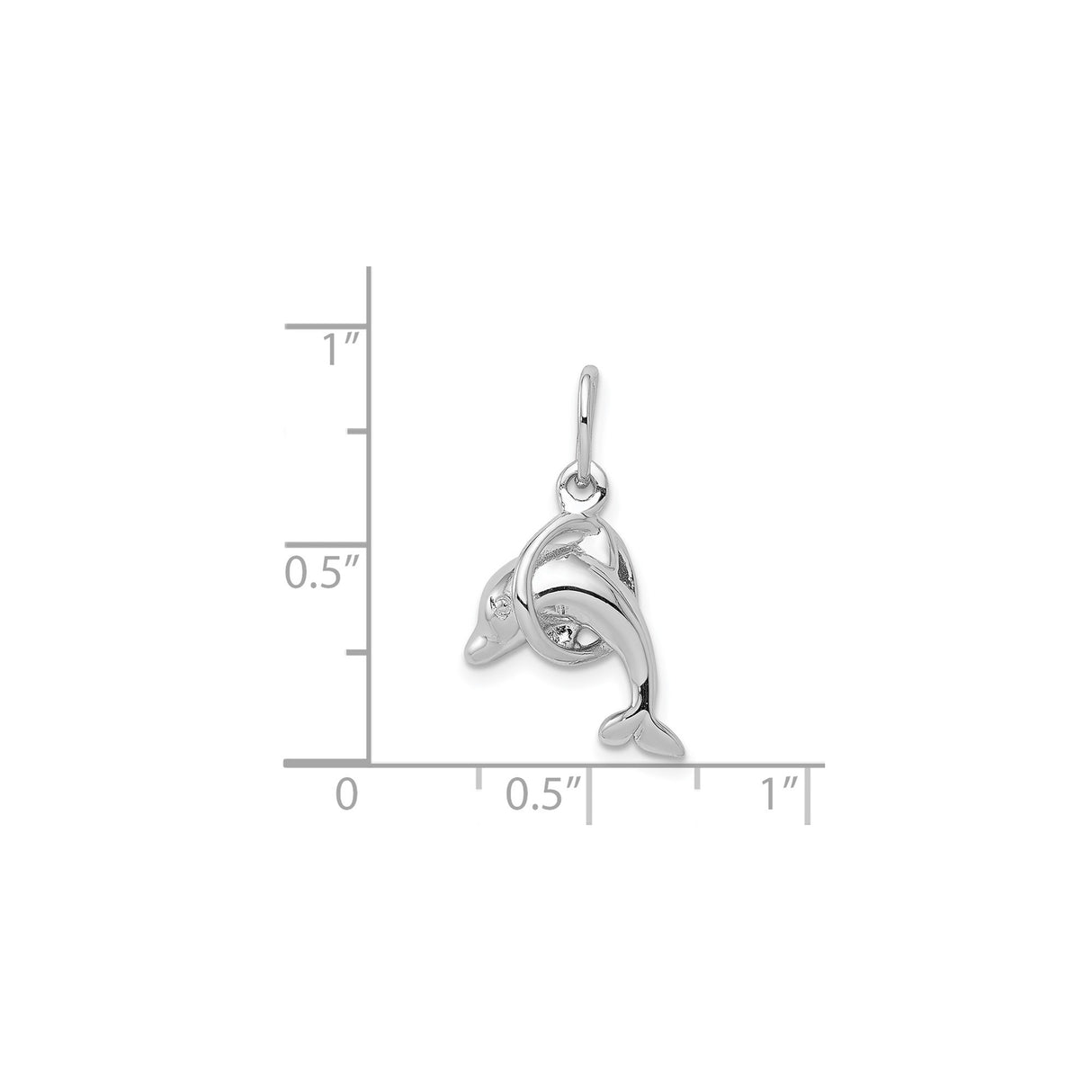 Sterling Silver Dolphin Pendant with Polished Ocean Animal Design for Women or Teens