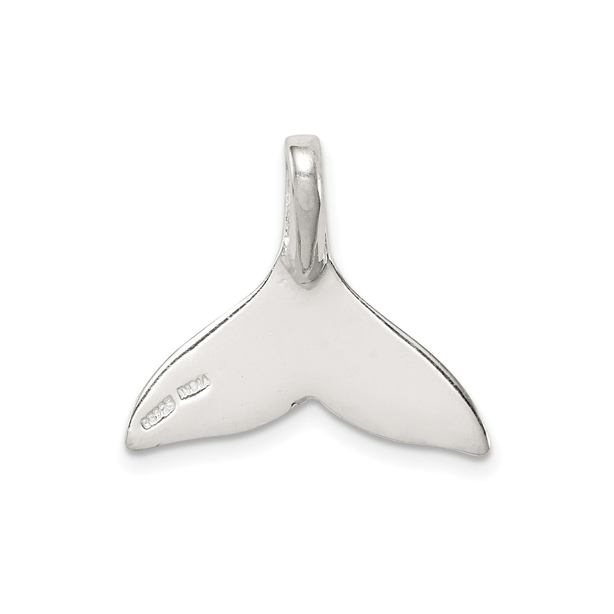 Sterling Silver Whale Tail Pendant, Nautical Sea Life Charm for Women or Unisex