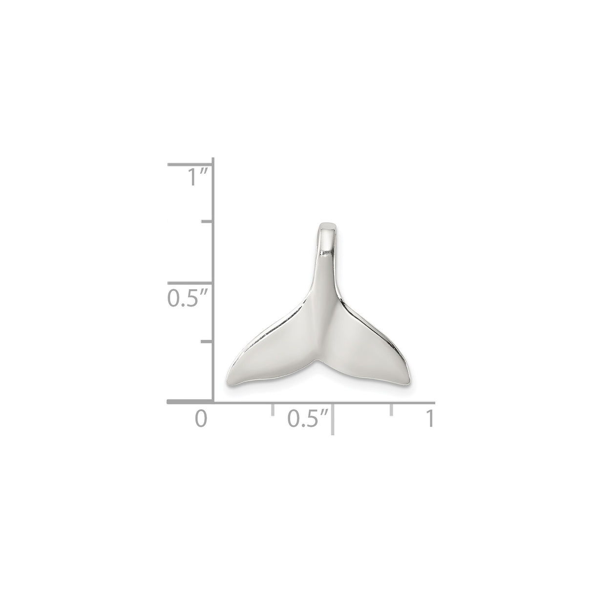 Sterling Silver Whale Tail Pendant, Nautical Sea Life Charm for Women or Unisex