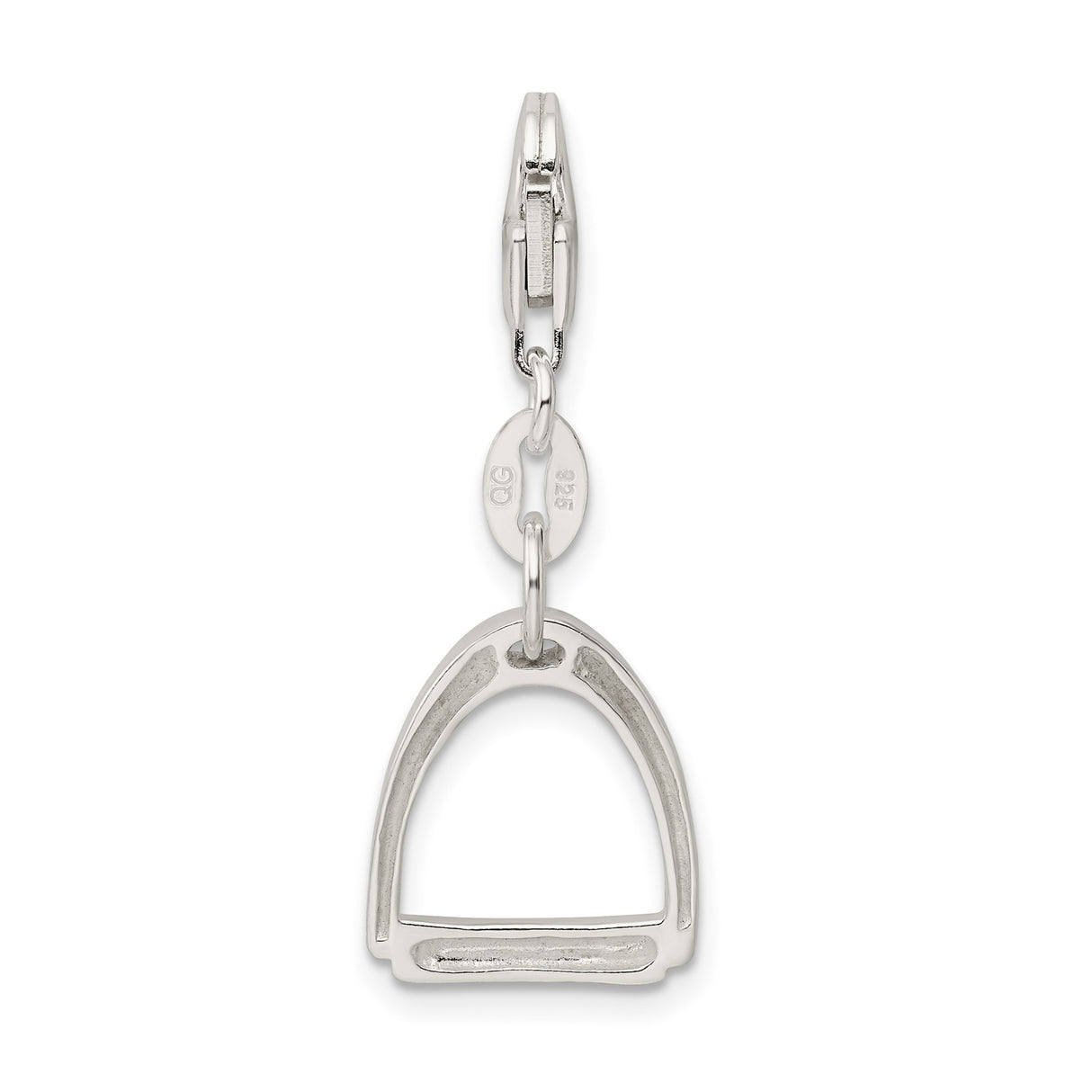 Sterling Silver Stirrup Charm Pendant, Equestrian Horse Motif, Riding Jewelry for Women