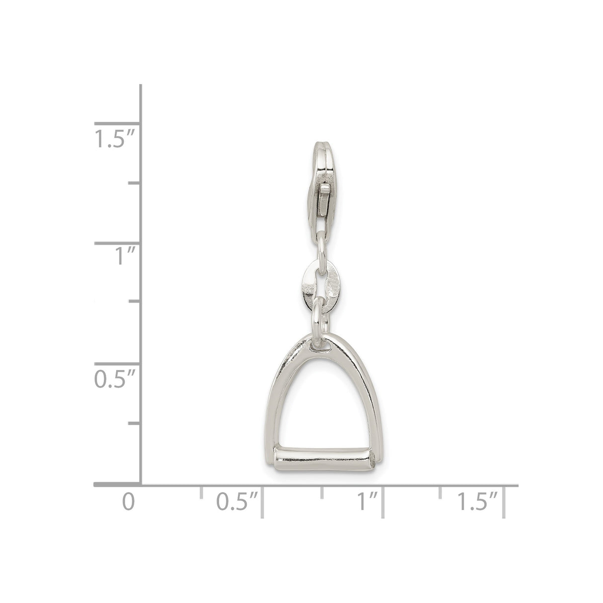 Sterling Silver Stirrup Charm Pendant, Equestrian Horse Motif, Riding Jewelry for Women