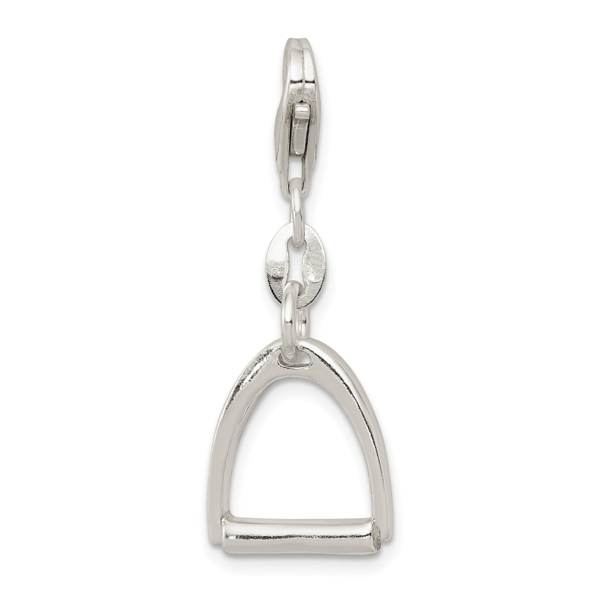 Sterling Silver Stirrup Charm Pendant, Equestrian Horse Motif, Riding Jewelry for Women