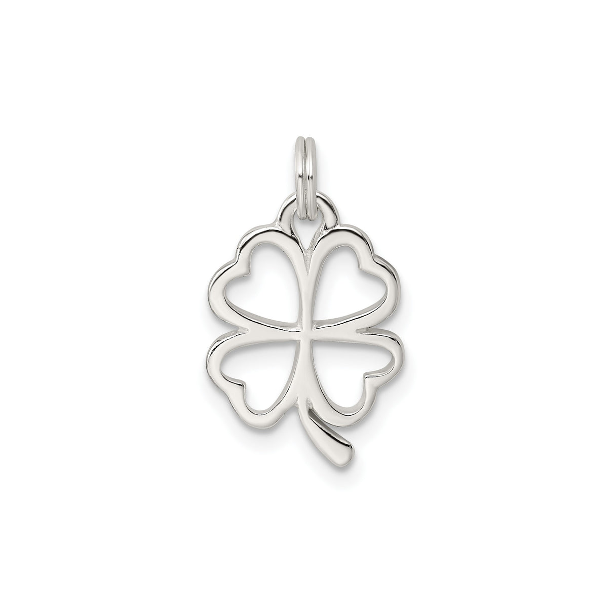 Sterling Silver Clover Pendant with Openwork Four Leaf Design, Irish Celtic Talisman for Luck and Hope