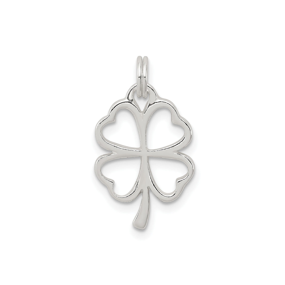 Sterling Silver Clover Pendant with Openwork Four Leaf Design, Irish Celtic Talisman for Luck and Hope