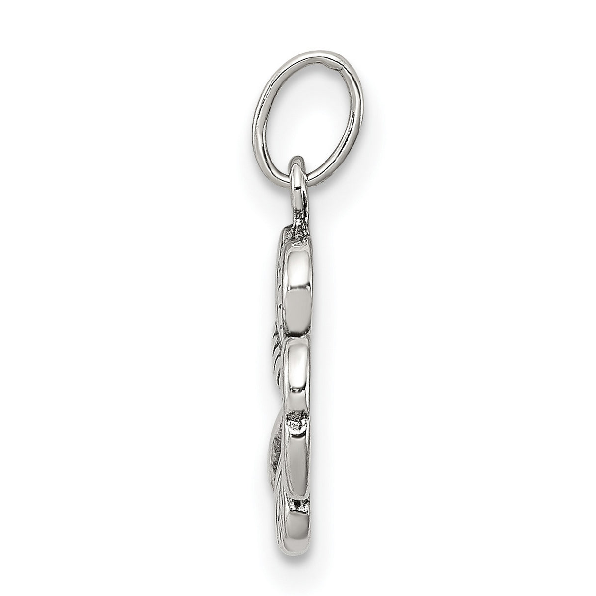 Antiqued 4-Leaf Clover Charm Pendant in Real 925 Sterling Silver