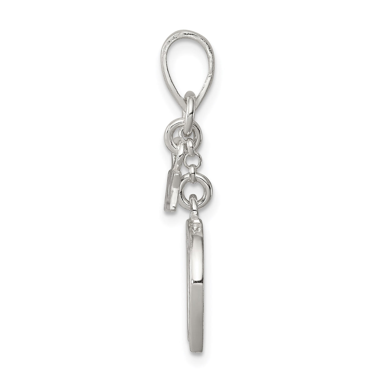 Sterling Silver Pendant with Hanging Horseshoe Charm for Good Luck and Protection
