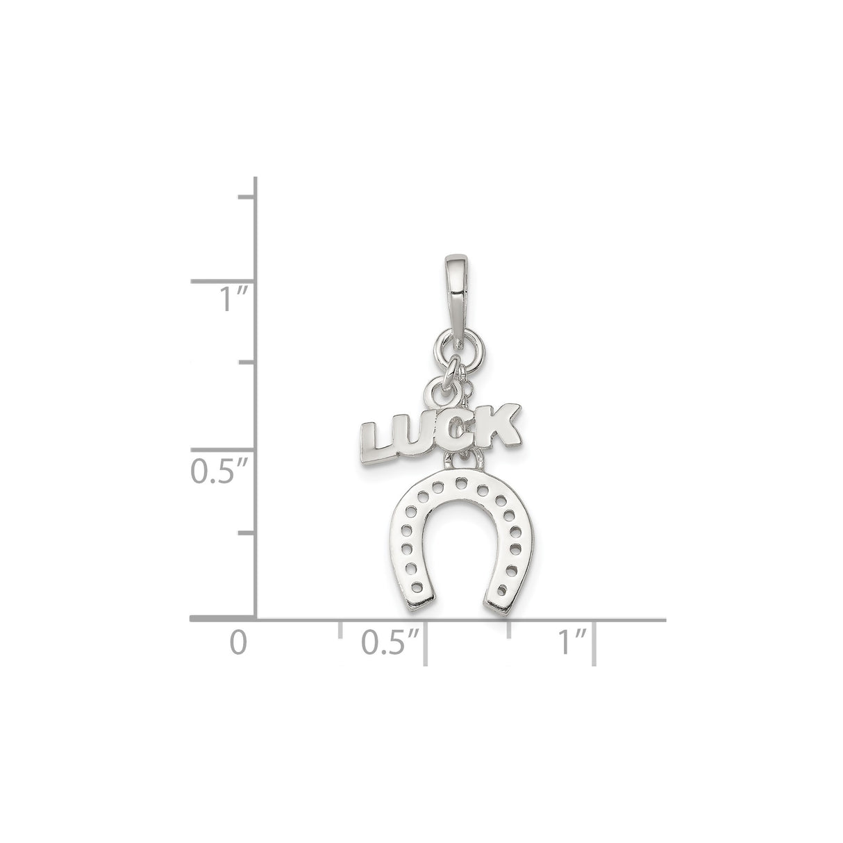 Sterling Silver Pendant with Hanging Horseshoe Charm for Good Luck and Protection