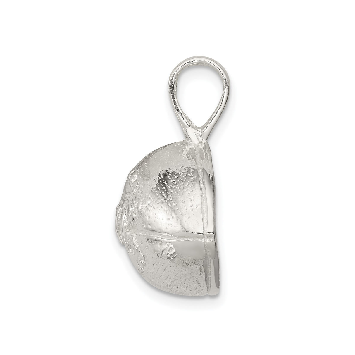 Sterling Silver Football Pendant with Realistic Laces and Textured Design for Men or Unisex