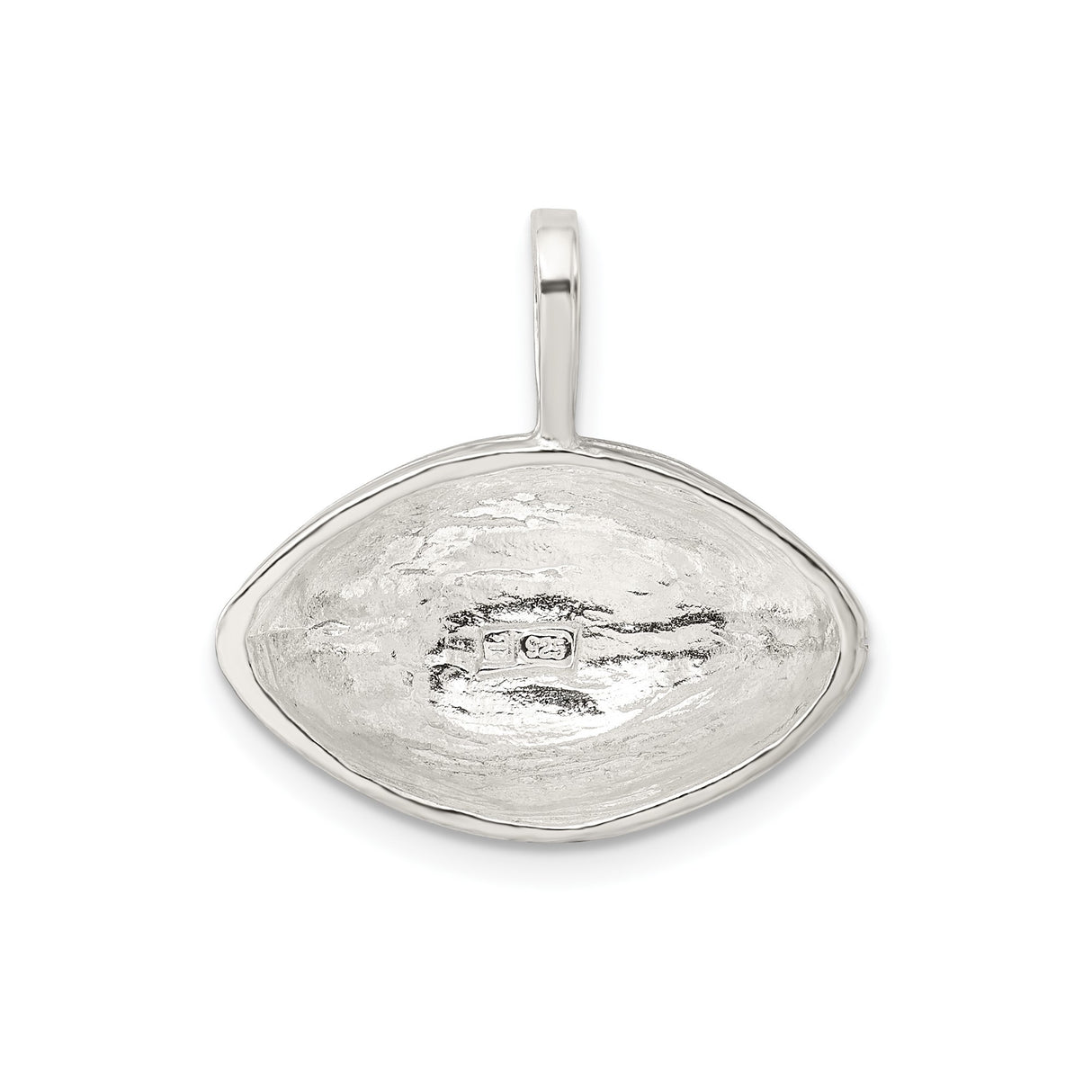 Sterling Silver Football Pendant with Realistic Laces and Textured Design for Men or Unisex