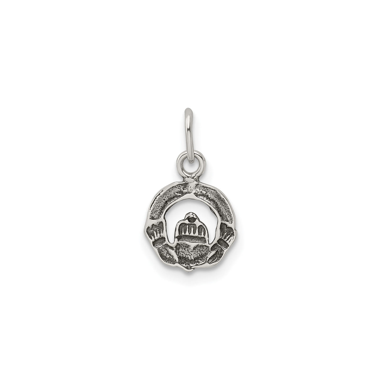 Sterling Silver Claddagh Pendant with Heart and Crown, Traditional Irish Symbol of Love and Loyalty