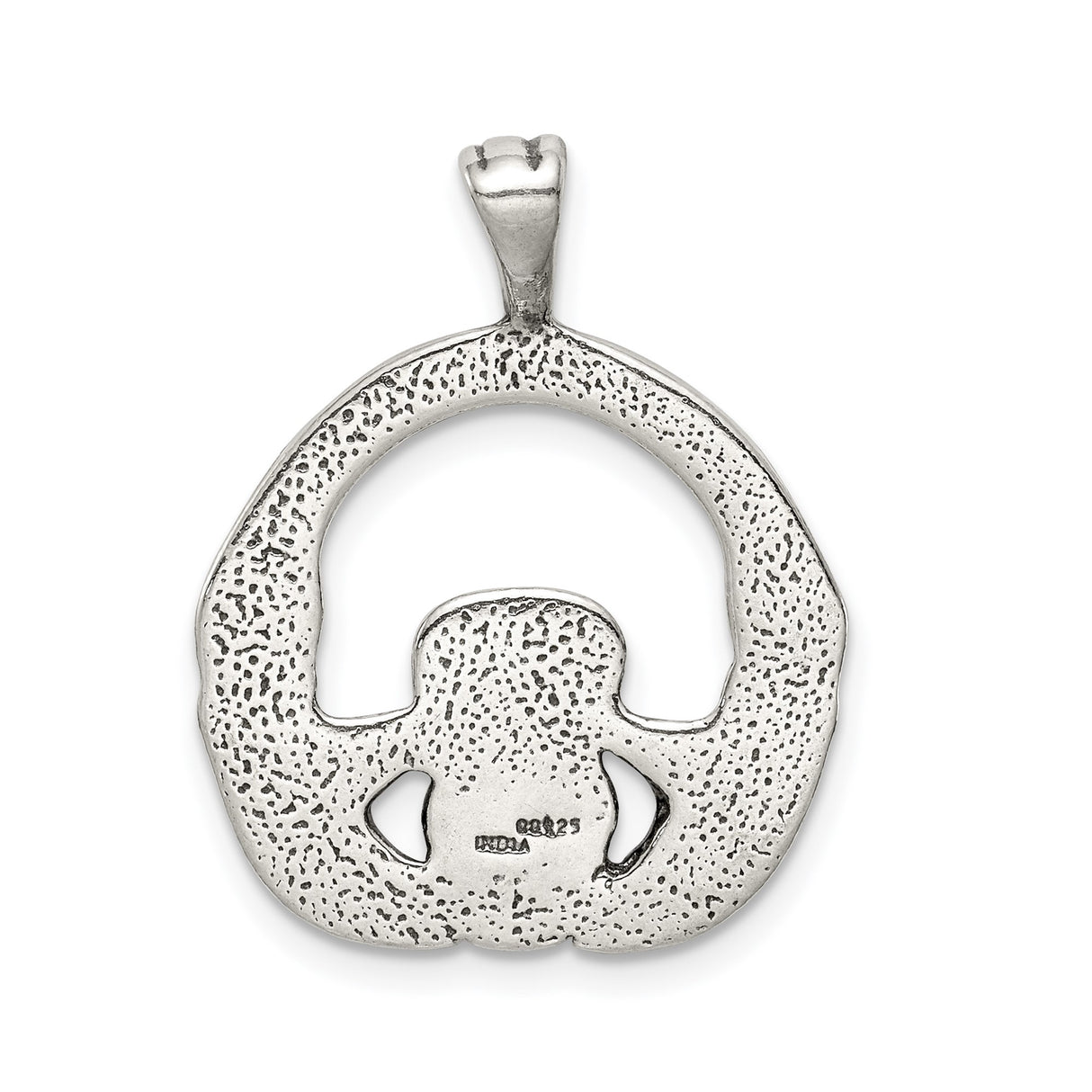 Sterling Silver Claddagh Pendant with Heart, Crown, and Hands, Celtic Irish Symbol