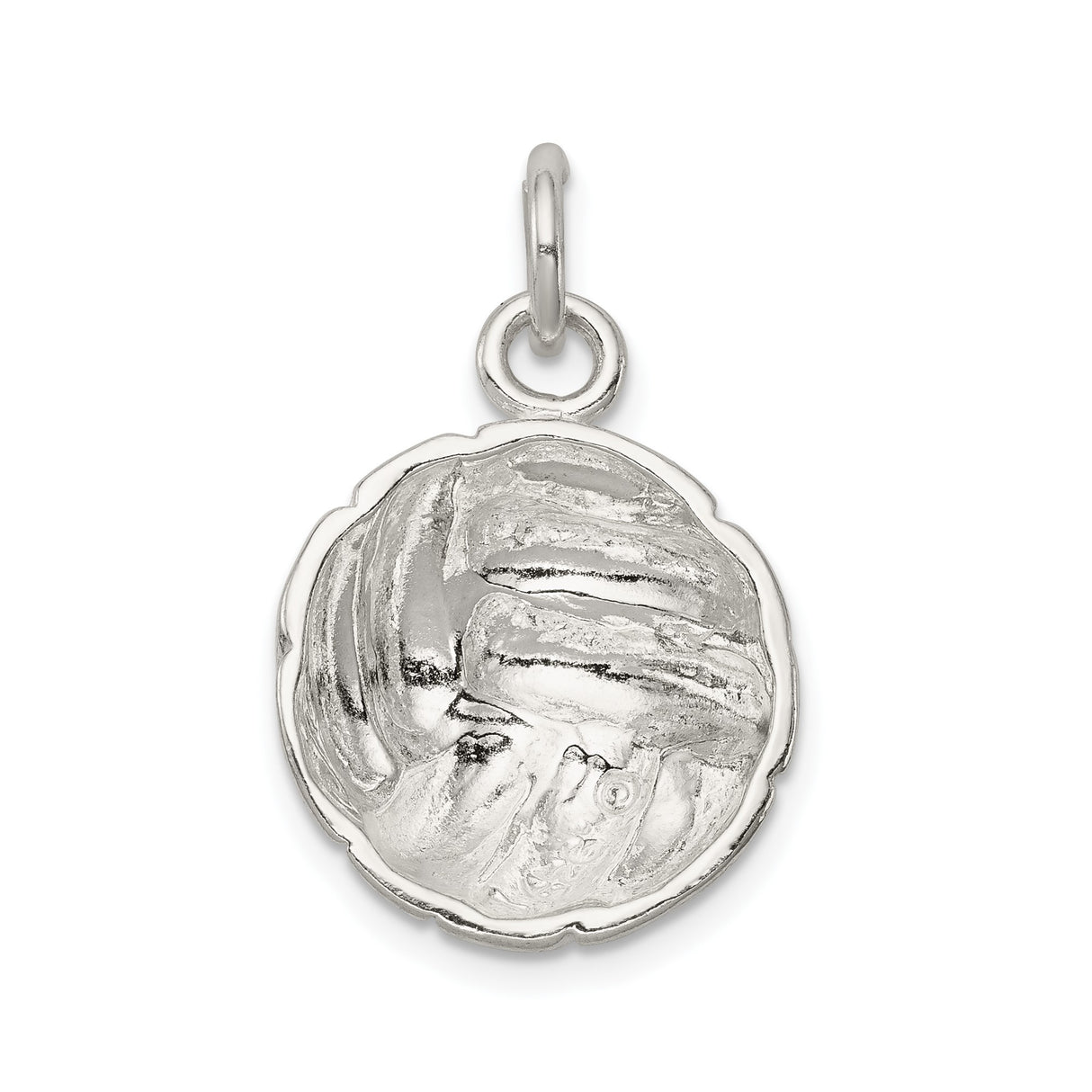 Sterling Silver Volleyball Pendant Charm with Open Back Design, Sports Jewelry for Athletes and Fans