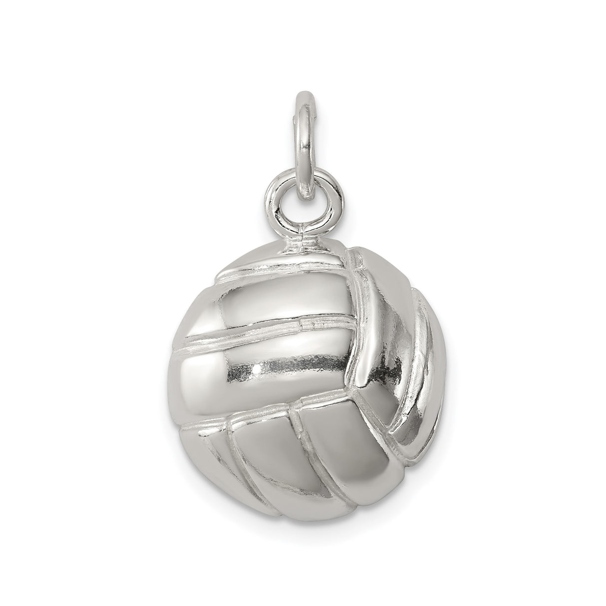 Sterling Silver Volleyball Pendant Charm with Open Back Design, Sports Jewelry for Athletes and Fans