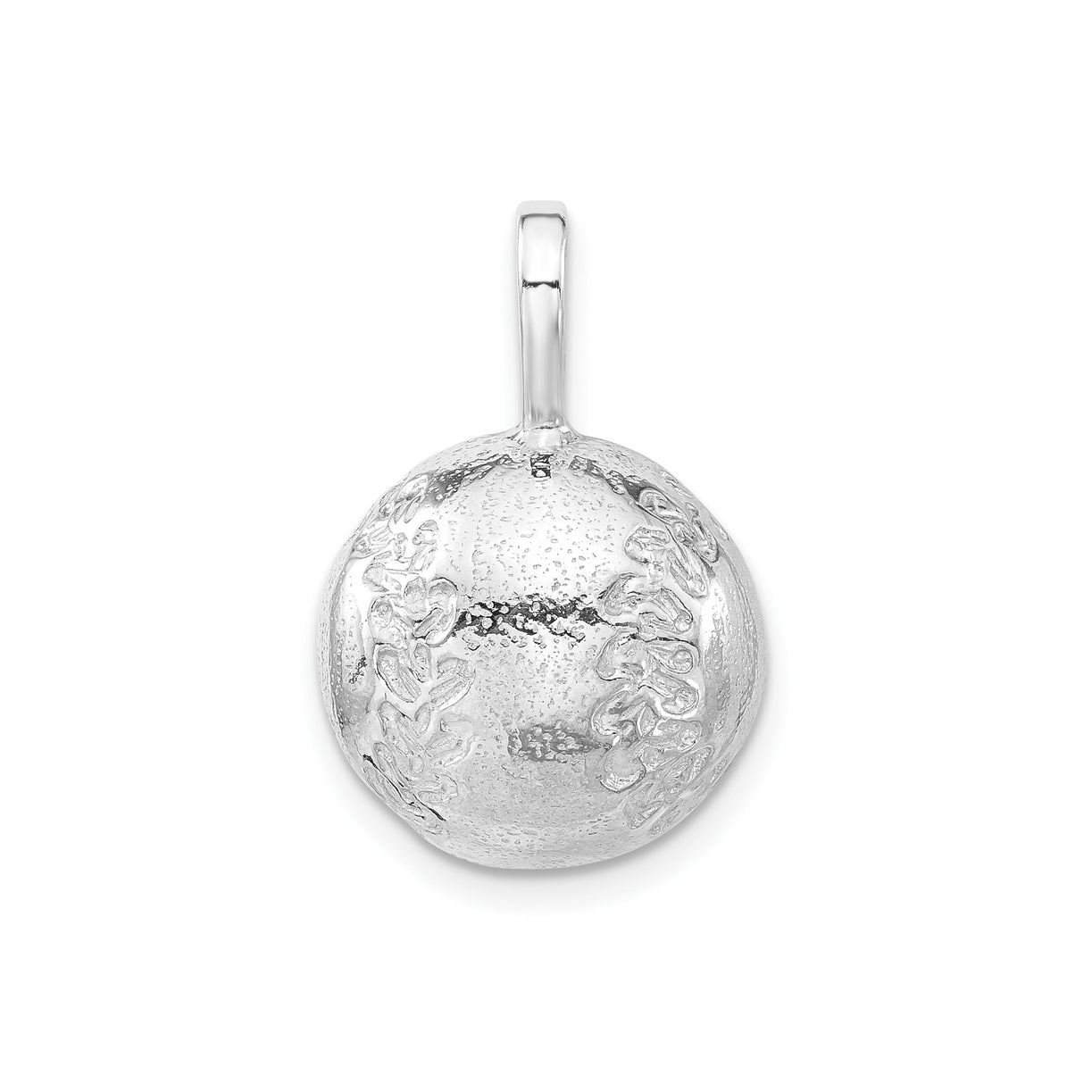 Sterling Silver Baseball Pendant with Realistic Stitching Design for Athletes and Fans