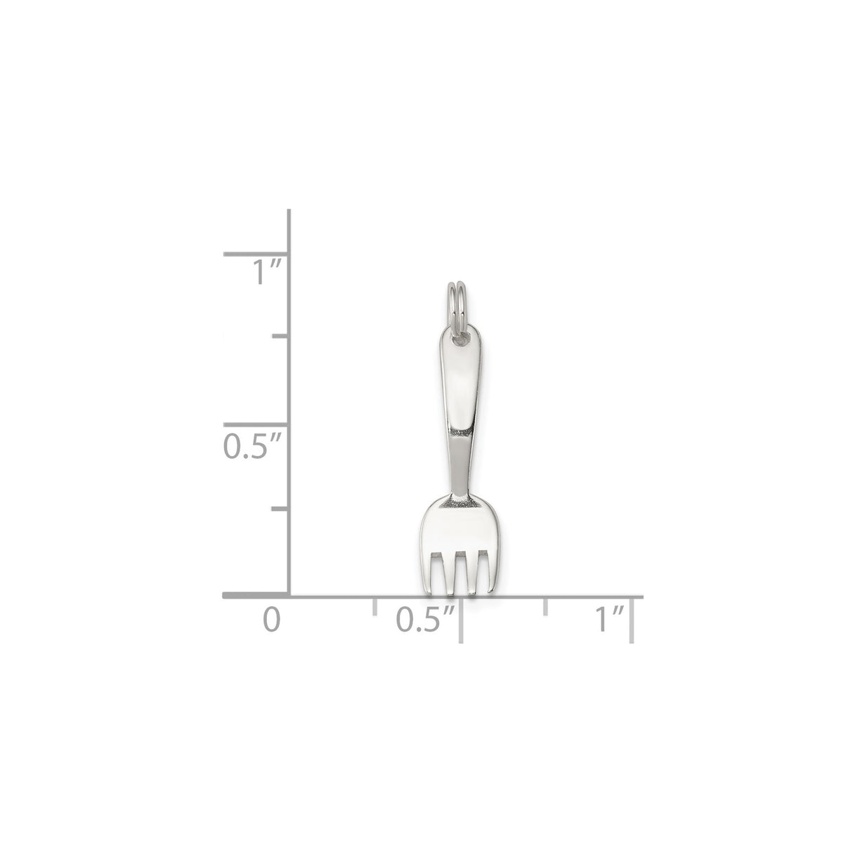 Sterling Silver Fork Charm Pendant, Mini Utensil Jewelry for Food Lovers or Chefs