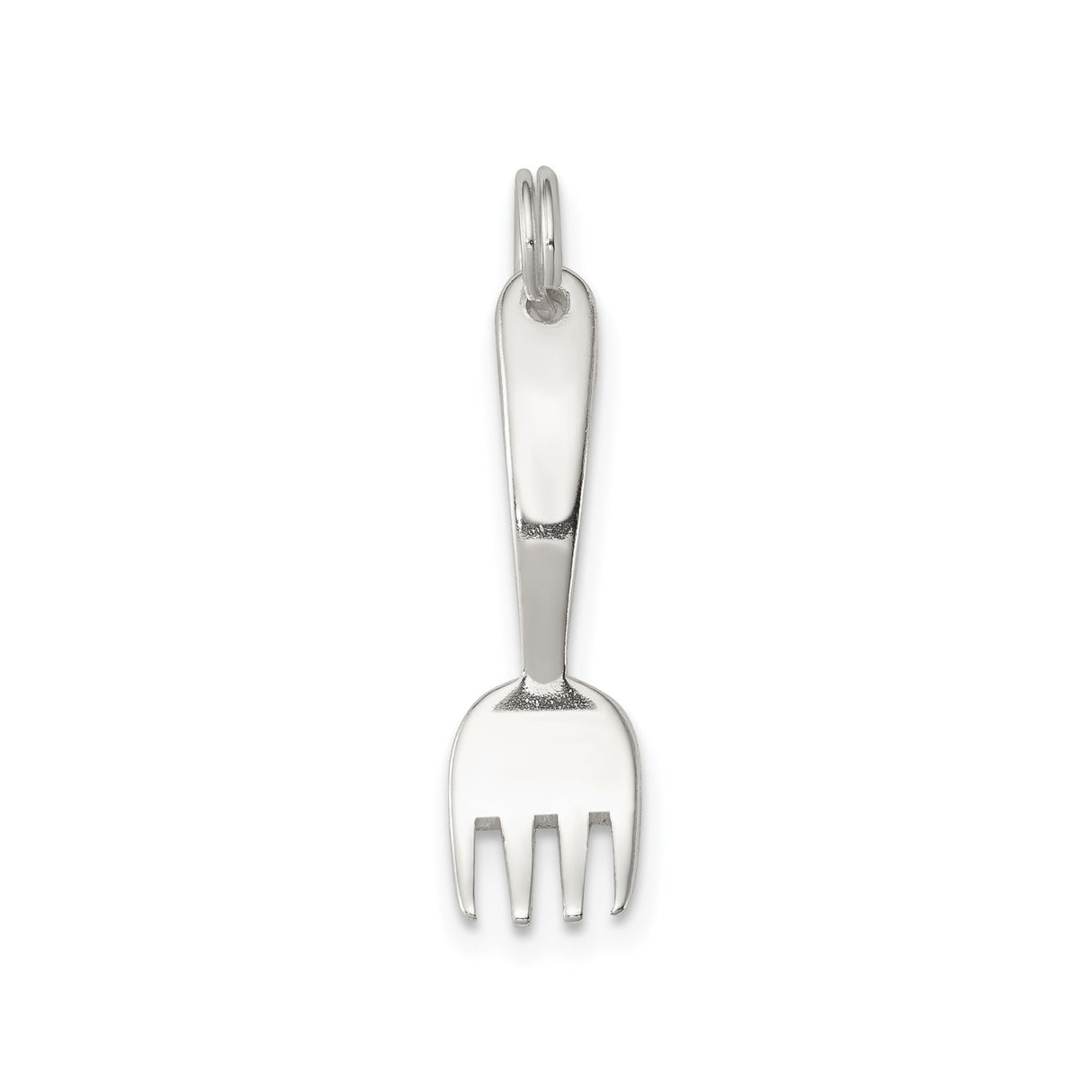Sterling Silver Fork Charm Pendant, Mini Utensil Jewelry for Food Lovers or Chefs