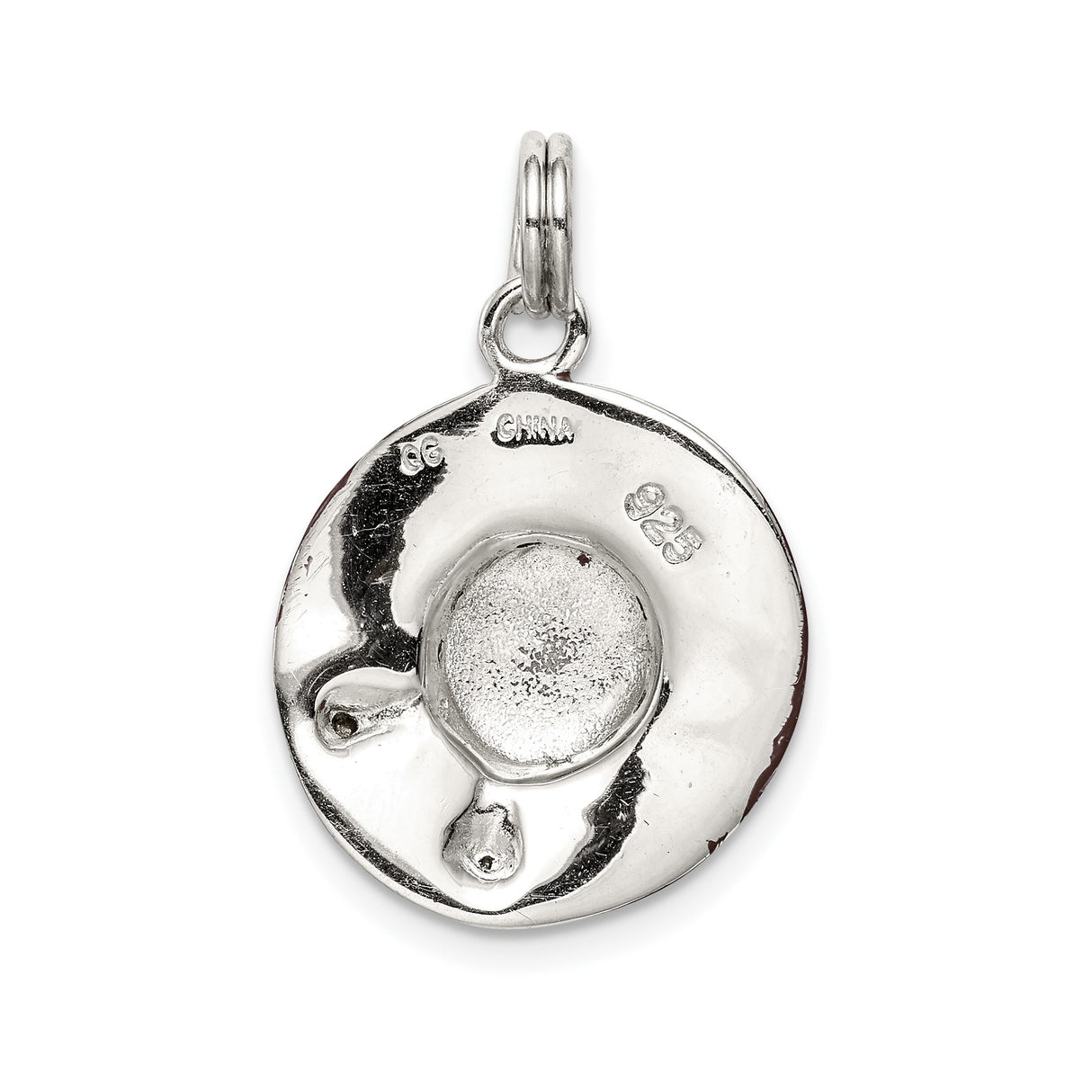 Sterling Silver Charm with Cubic Zirconia, Red Enamel Hat and Silver Bow, Fashion Accessory for Women