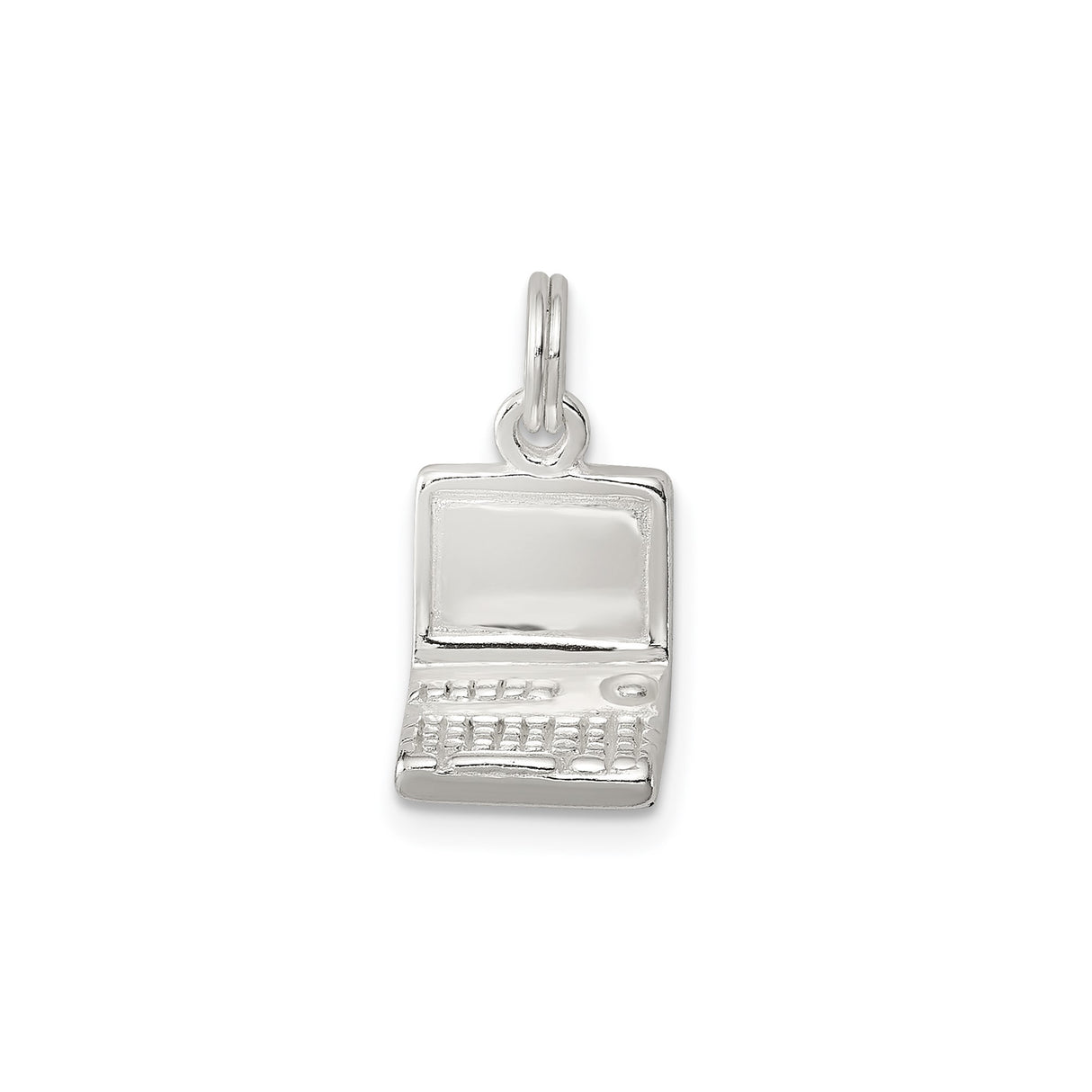 Sterling Silver Laptop Charm Pendant, Tech Theme Computer Jewelry for Women or Unisex