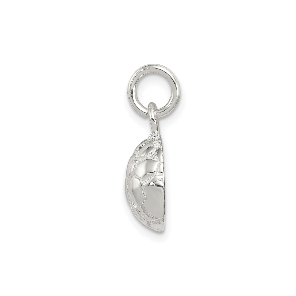 Sterling Silver Soccer Ball Charm Pendant with Realistic Hexagonal Design