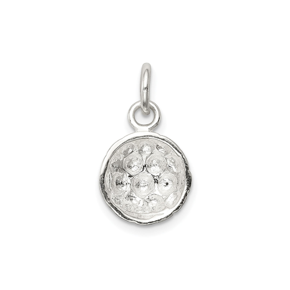Sterling Silver Soccer Ball Charm Pendant with Realistic Hexagonal Design