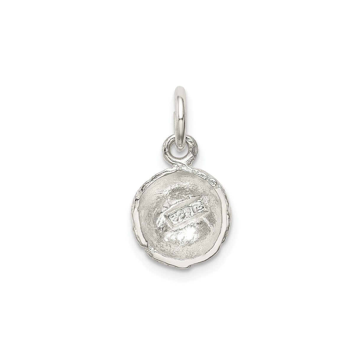 Sterling Silver Basketball Charm Pendant with Textured Ball Design, Unisex Sports Jewelry