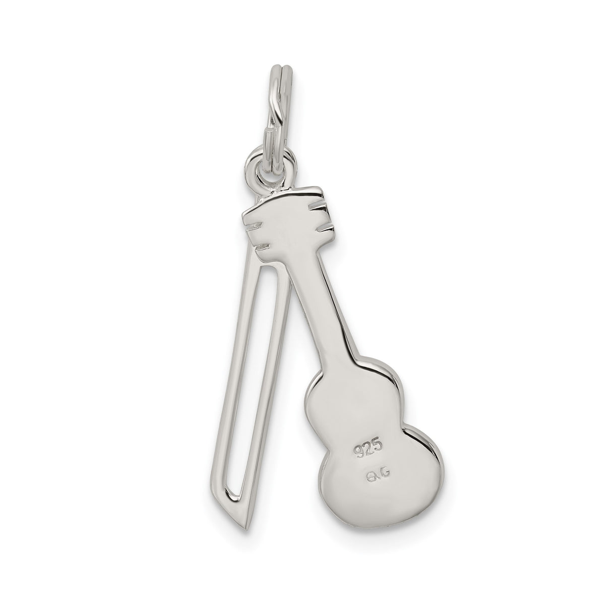 Sterling Silver Violin and Bow Pendant, Miniature Music Charm for Men and Women