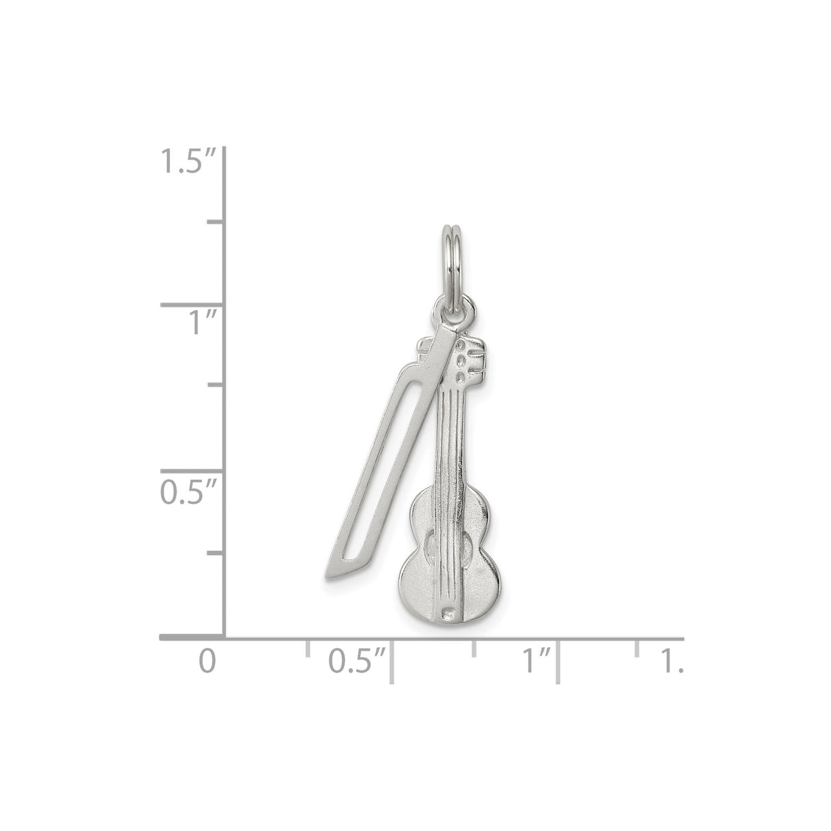 Sterling Silver Violin and Bow Pendant, Miniature Music Charm for Men and Women