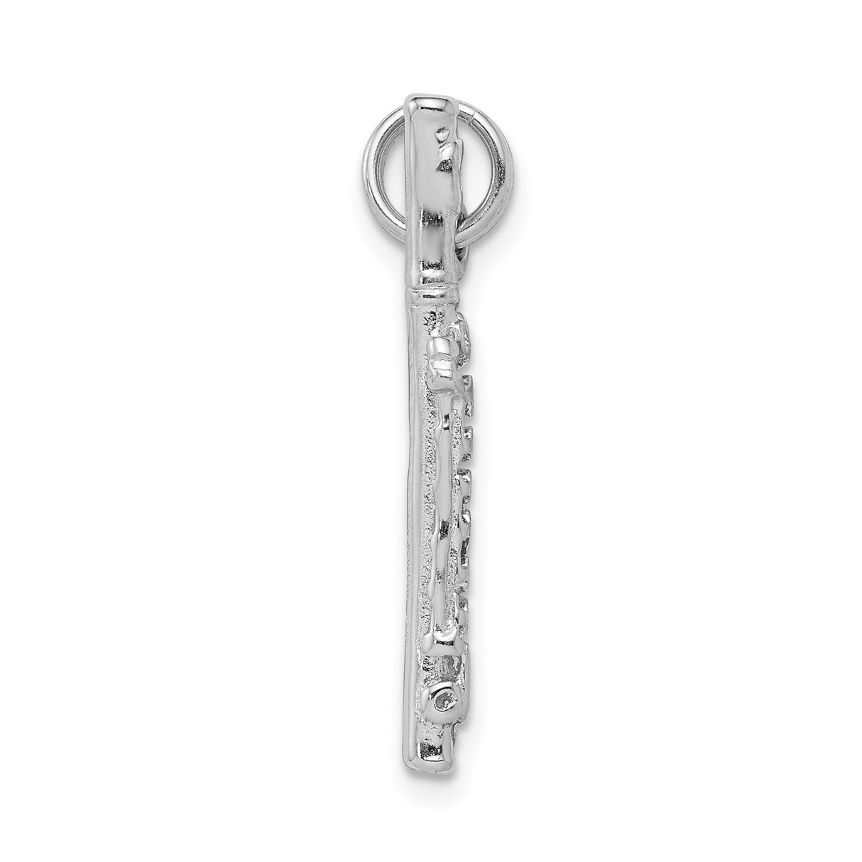 Sterling Silver Flute Pendant with Realistic Flute Keys, Musical Charm for Musicians or Teachers