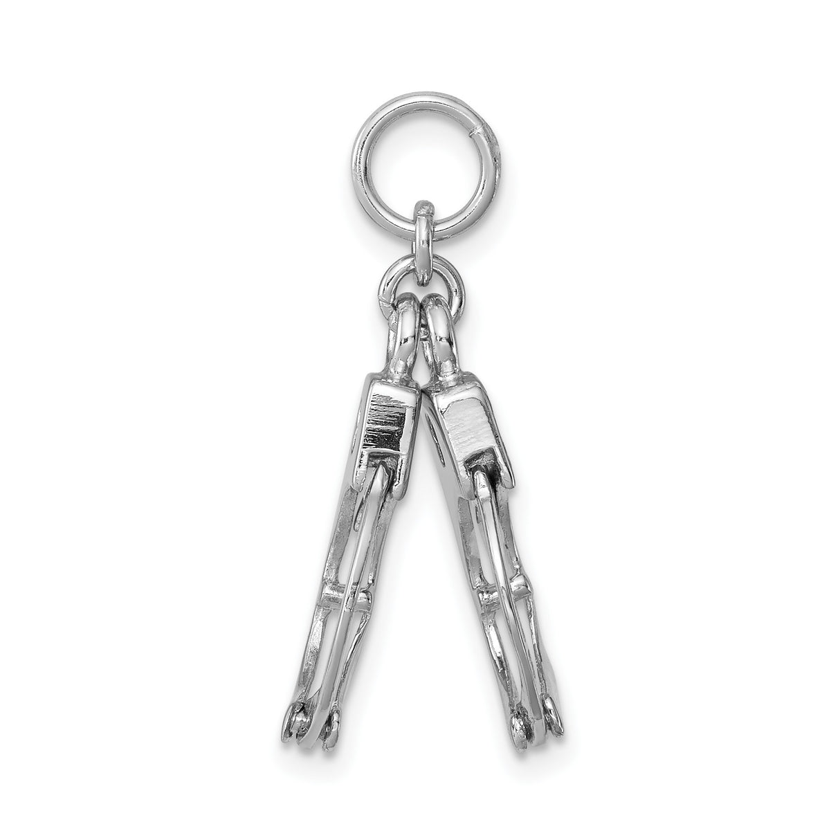 Sterling Silver Handcuff Pendant Charm, Miniature 3D Cuffs, Edgy Unisex Jewelry