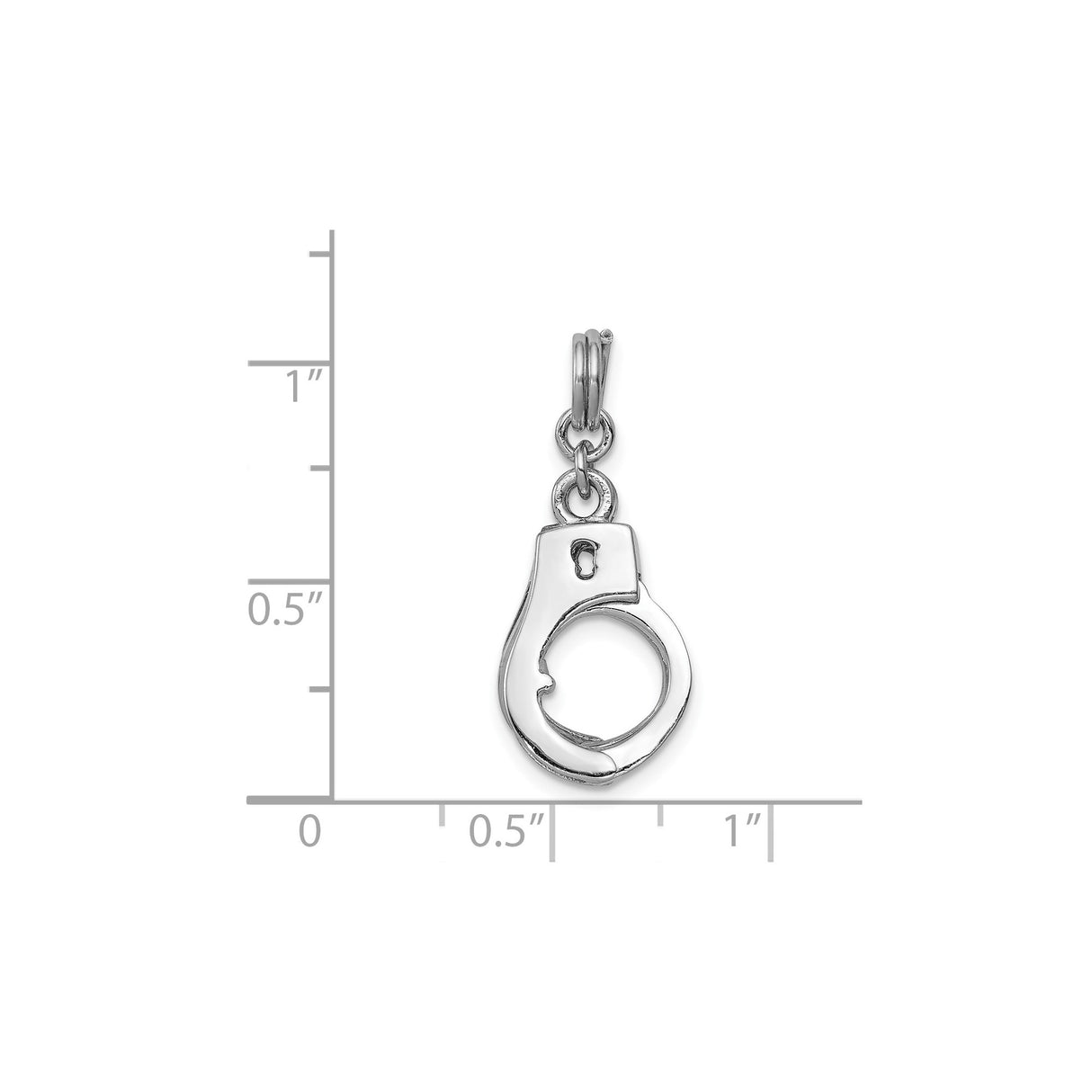 Sterling Silver Handcuff Pendant Charm, Miniature 3D Cuffs, Edgy Unisex Jewelry