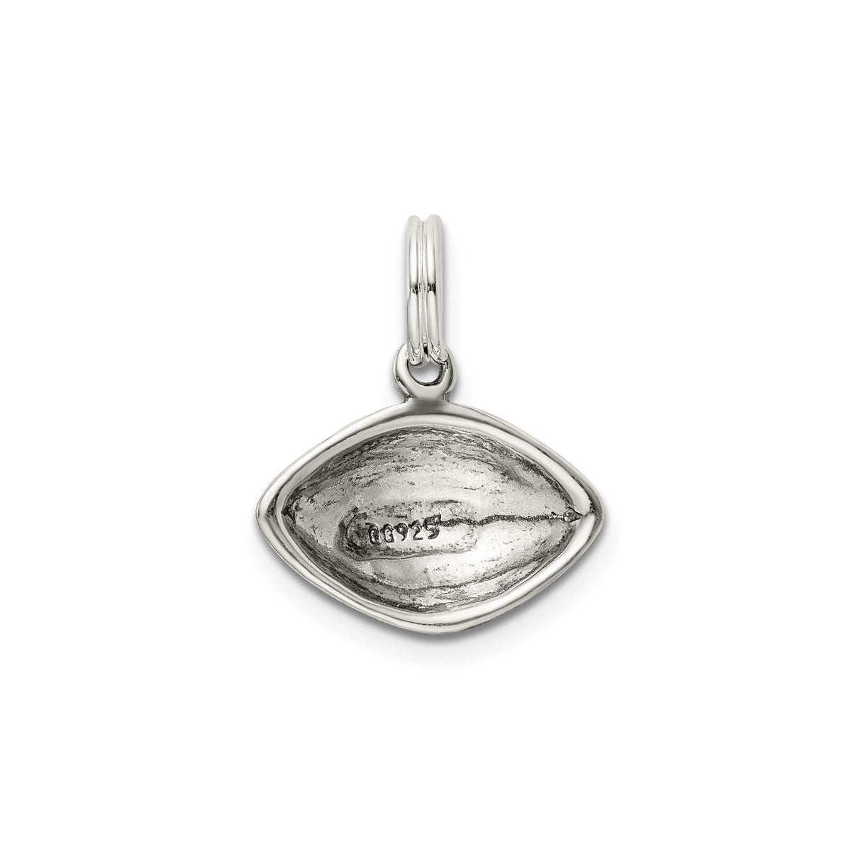 Sterling Silver Football Charm Pendant with Detailed Stitching Design, Unisex Sports Theme