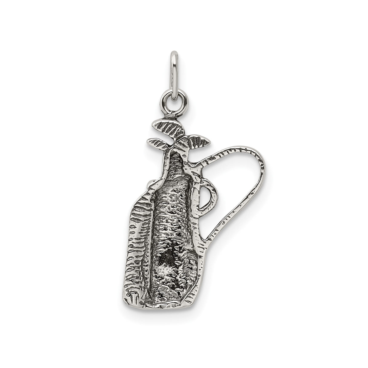 Sterling Silver Golf Bag Pendant with Detailed Clubs, Unisex Sports Charm for Golf Lovers