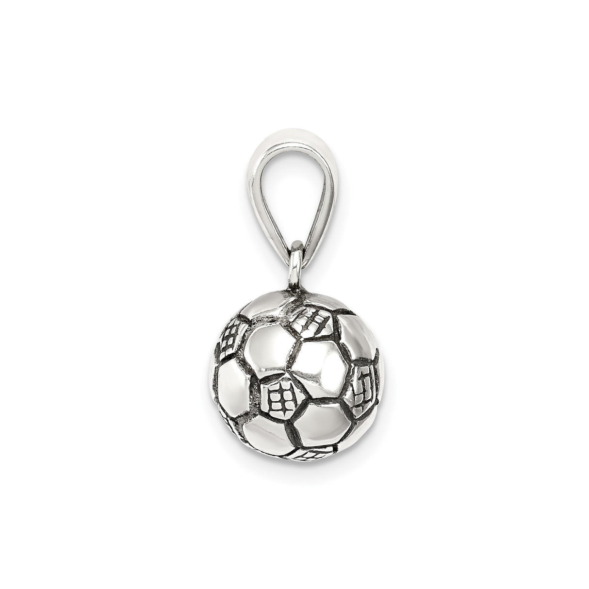 Sterling Silver Soccer Pendant with Team Crests, Sports Charm for Men or Women