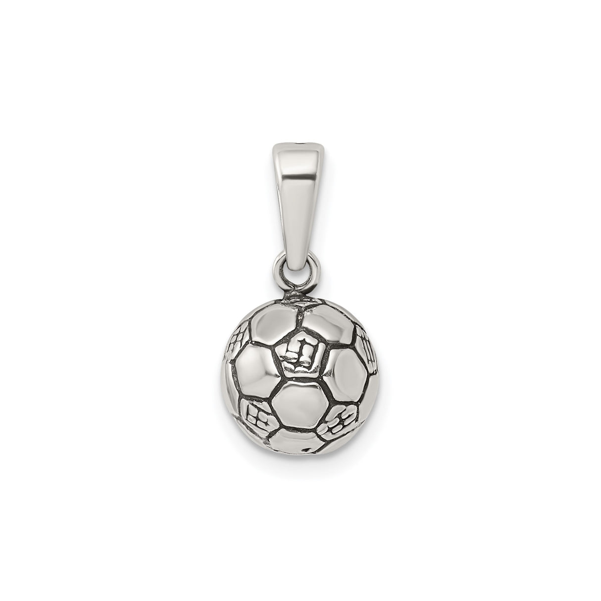 Sterling Silver Soccer Pendant with Team Crests, Sports Charm for Men or Women
