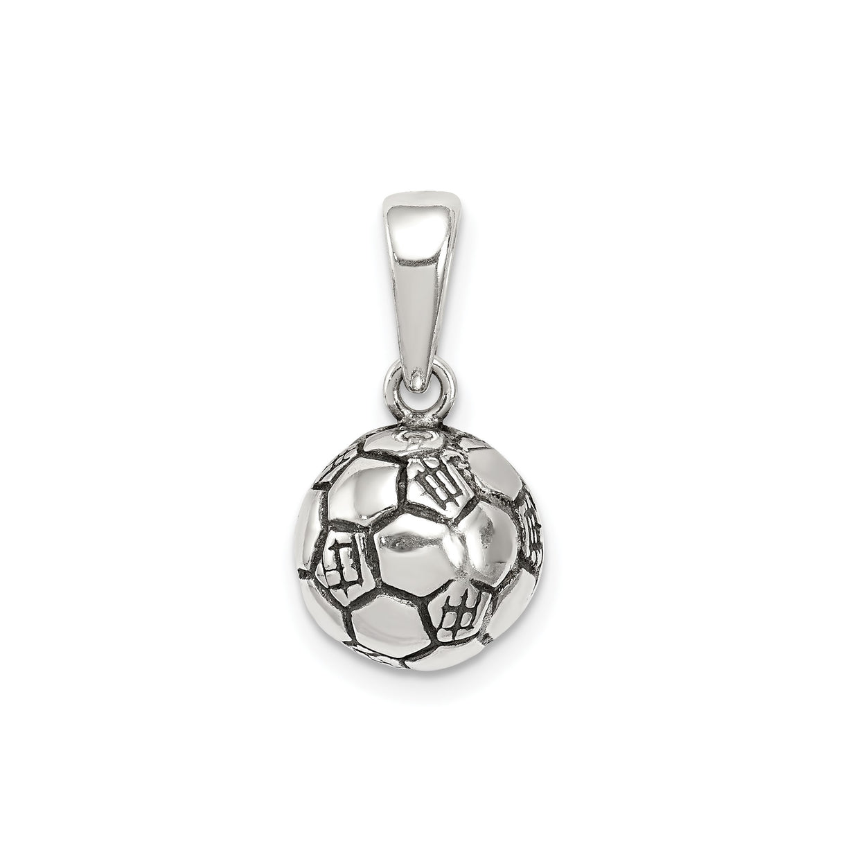 Sterling Silver Soccer Pendant with Team Crests, Sports Charm for Men or Women