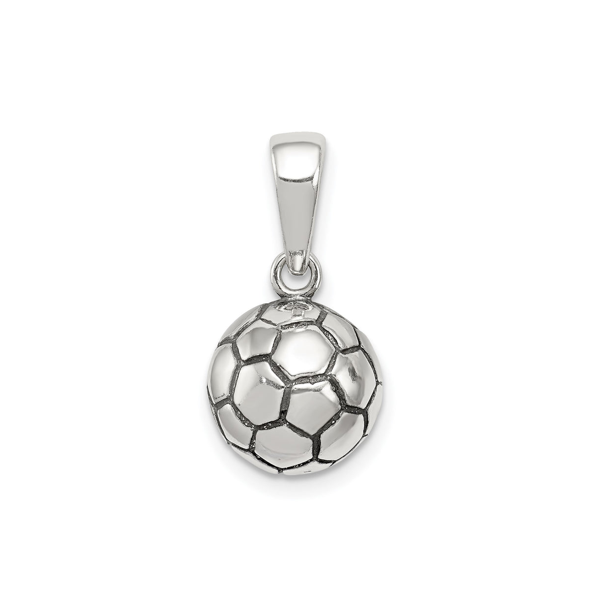 Sterling Silver Soccer Ball Pendant, 3D Sports Charm Jewelry for Men, Women, and Youth Athletes