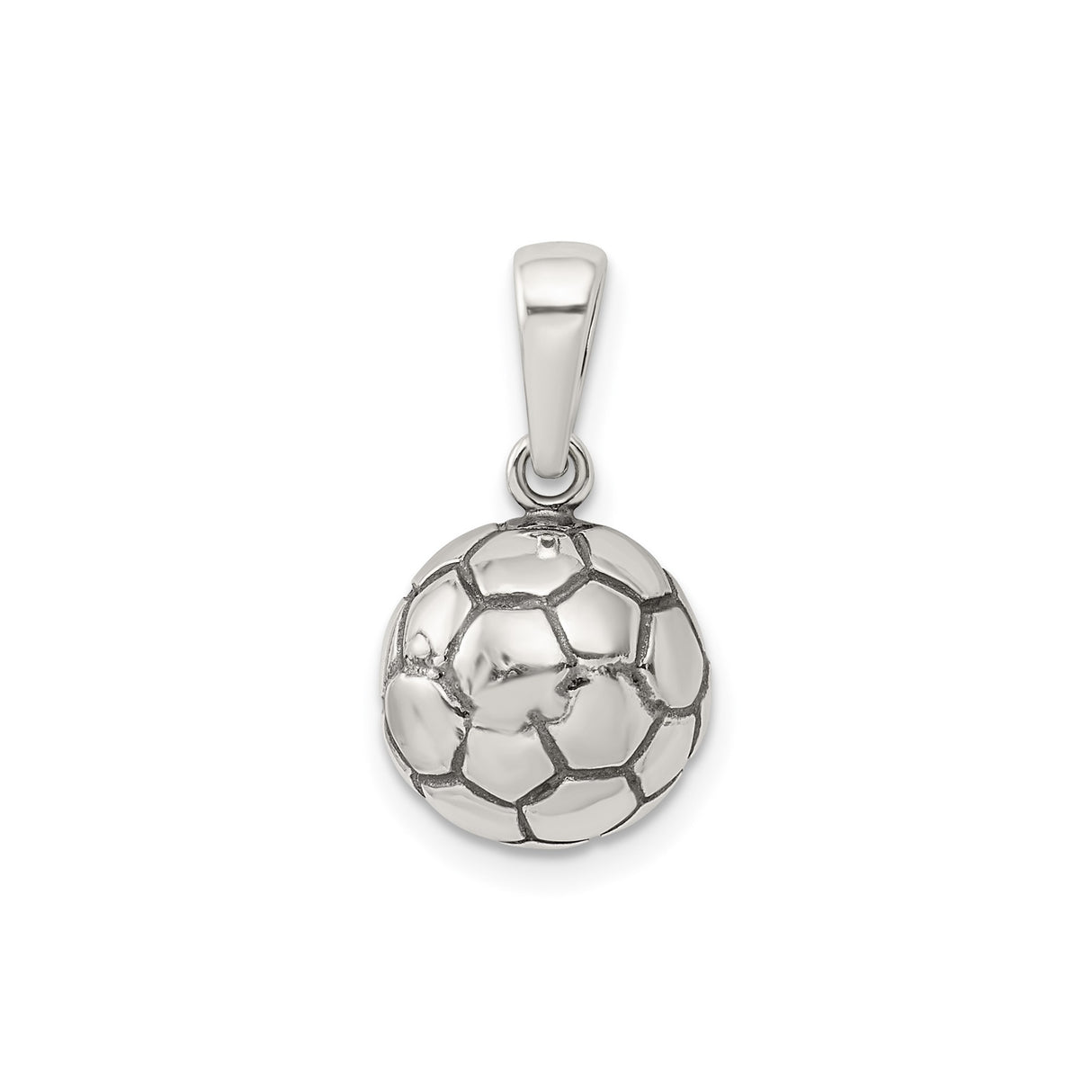 Sterling Silver Soccer Pendant with 3D Ball Design, Sports Charm for Men, Women, or Youth