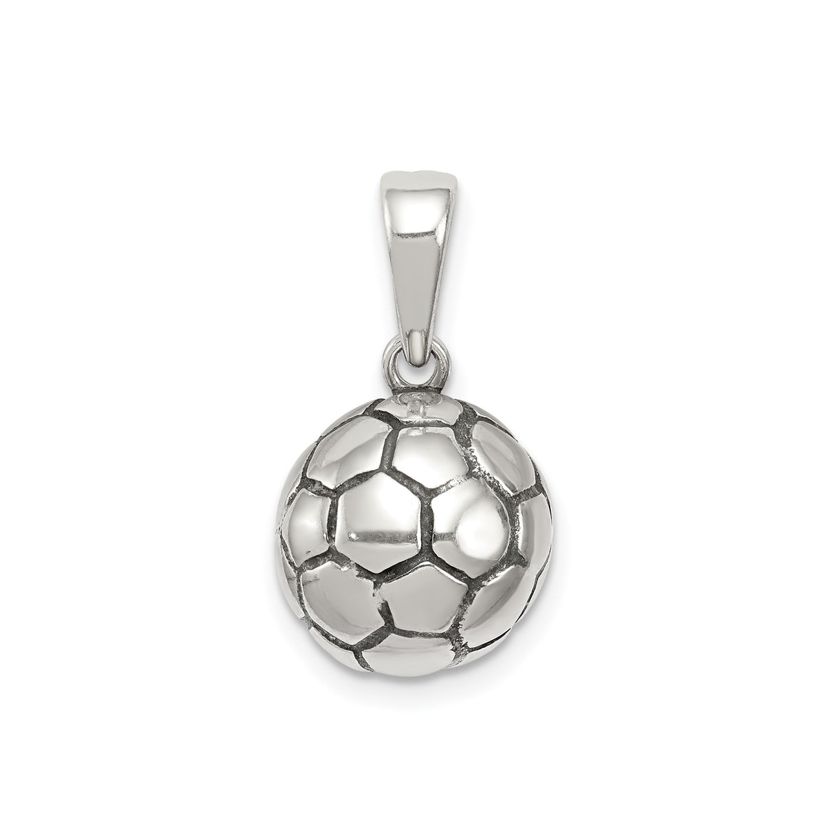 Sterling Silver Soccer Pendant with 3D Ball Design, Sports Charm for Men, Women, or Youth