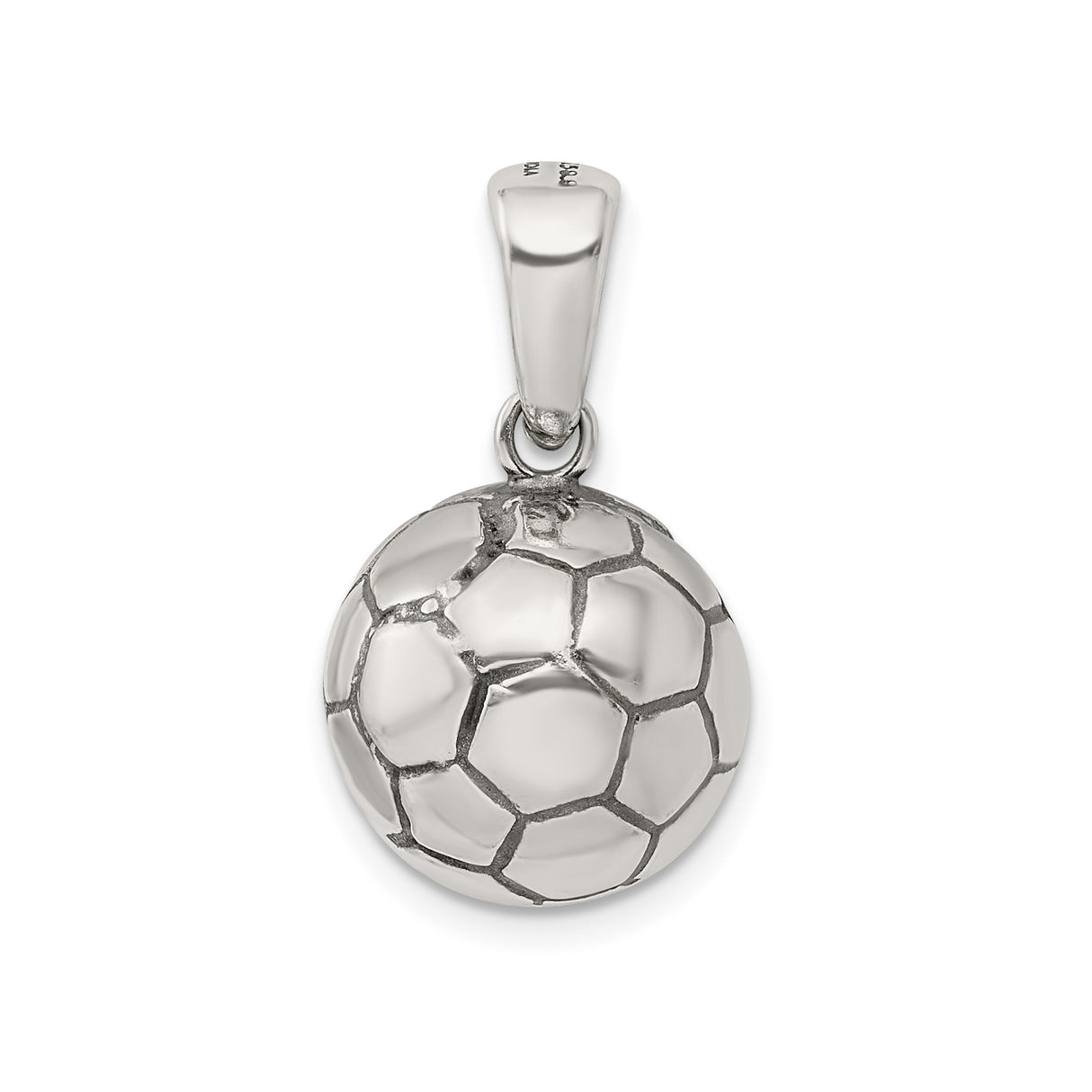 Sterling Silver Soccer Ball Pendant, Realistic 3D Sports Charm for Men and Women