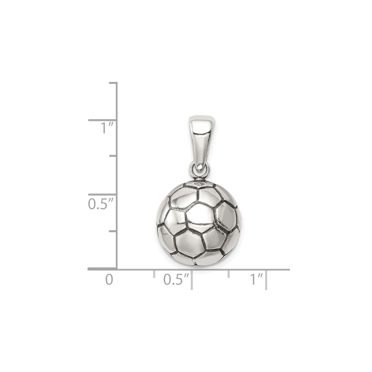 Sterling Silver Soccer Ball Pendant, Realistic 3D Sports Charm for Men and Women