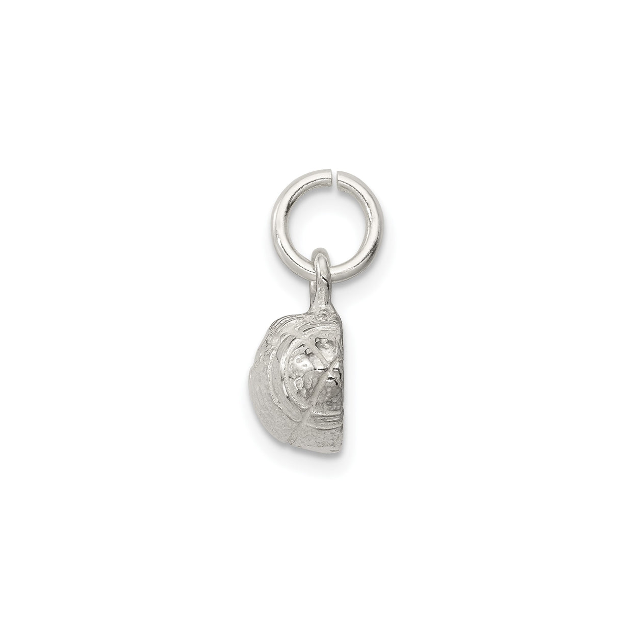 Sterling Silver Football Pendant with Detailed Laces and Textured Finish