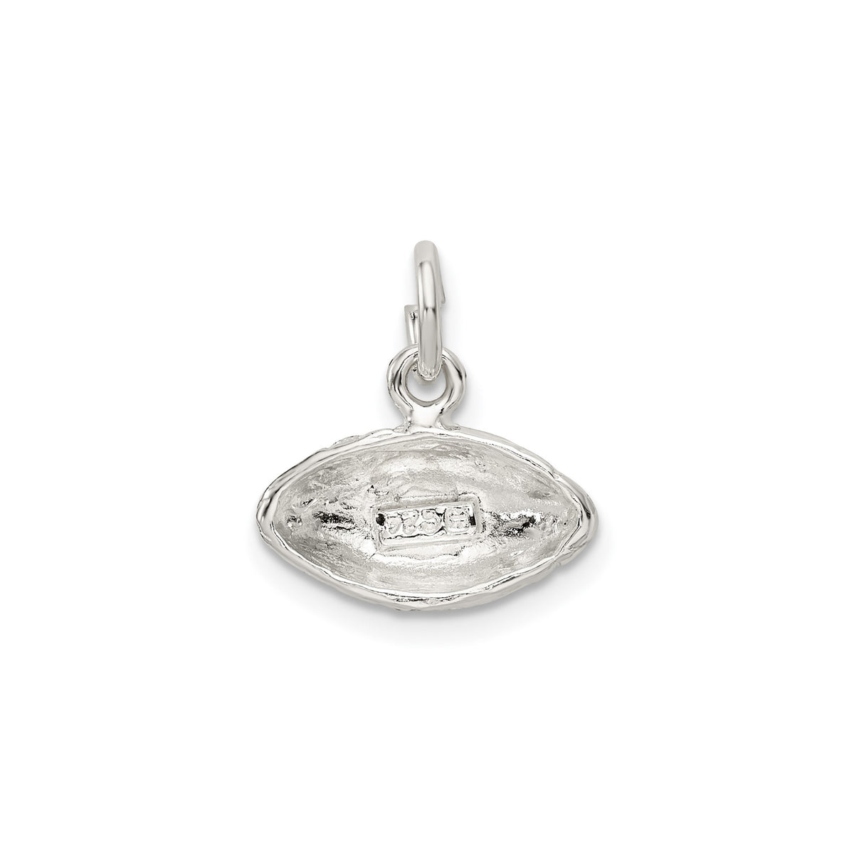 Sterling Silver Football Pendant with Detailed Laces and Textured Finish