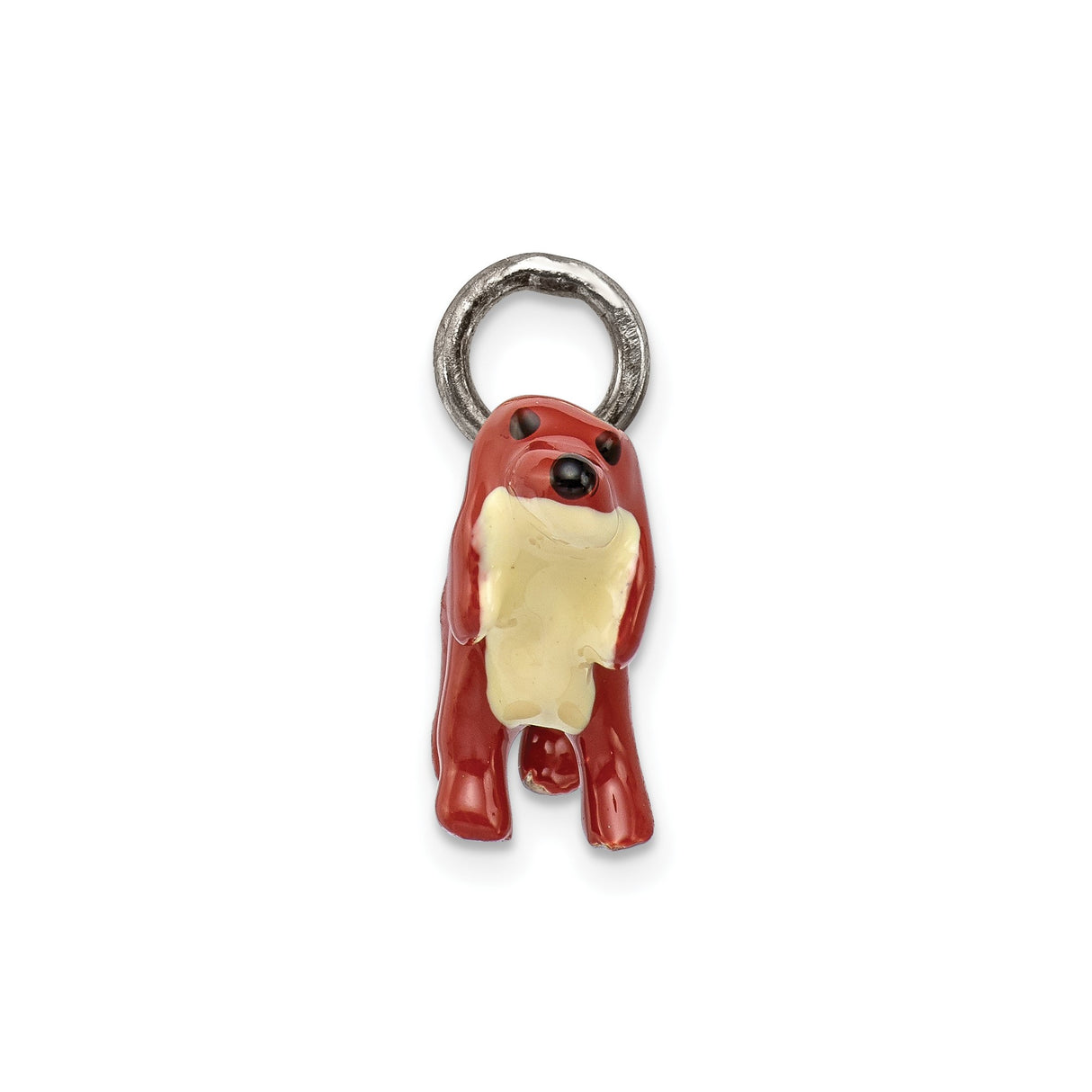 Sterling Silver Dachshund Pendant with Brown Enamel Dog Charm, Pet Memorial Jewelry