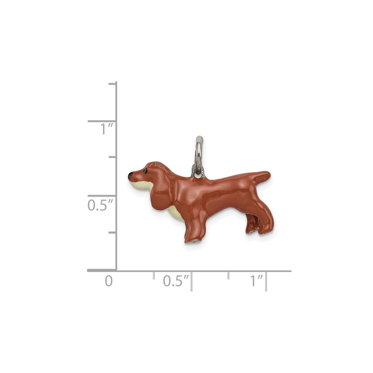 Sterling Silver Dachshund Pendant with Brown Enamel Dog Charm, Pet Memorial Jewelry