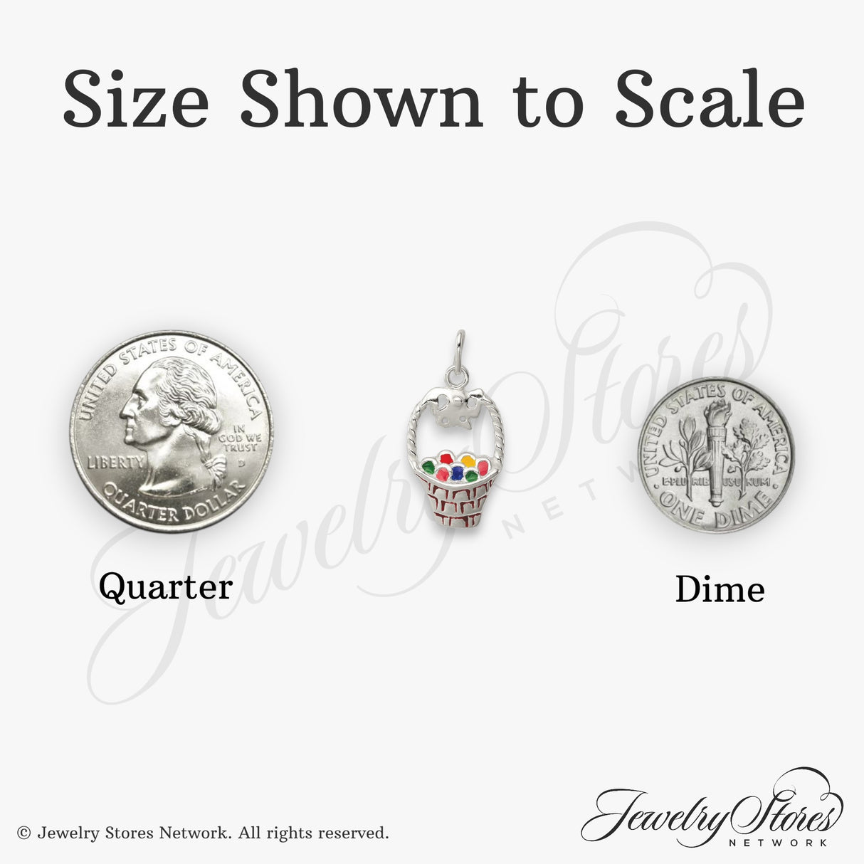 Sterling Silver Easter Basket Charm Pendant with Enamel Eggs and Bow, Christian Holiday Jewelry