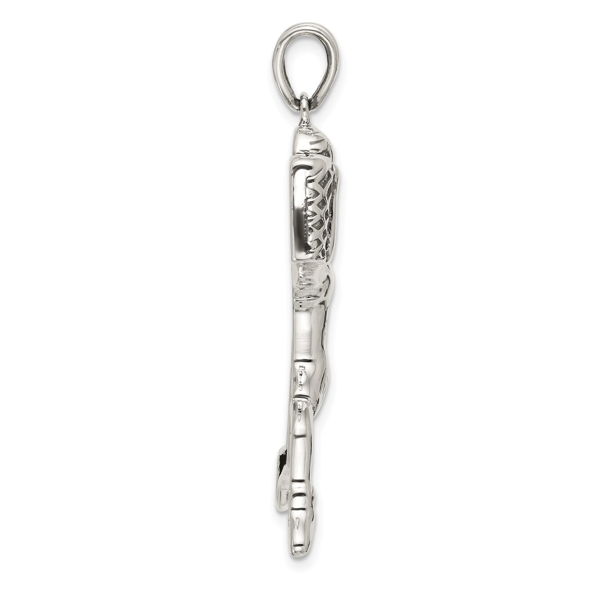 Sterling Silver Basketball Dunk Pendant, Realistic Player Jumping Toward Hoop, Sports Charm