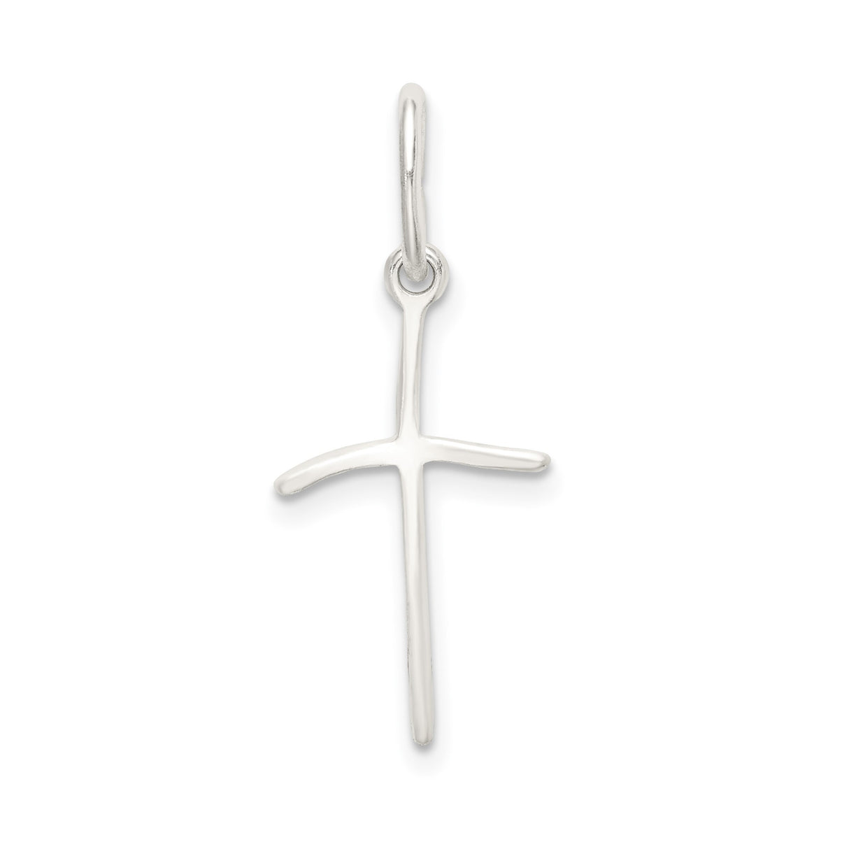 Sterling Silver Cross Pendant, Minimalist Latin Design with Satin Finish, Unisex Spiritual Jewelry