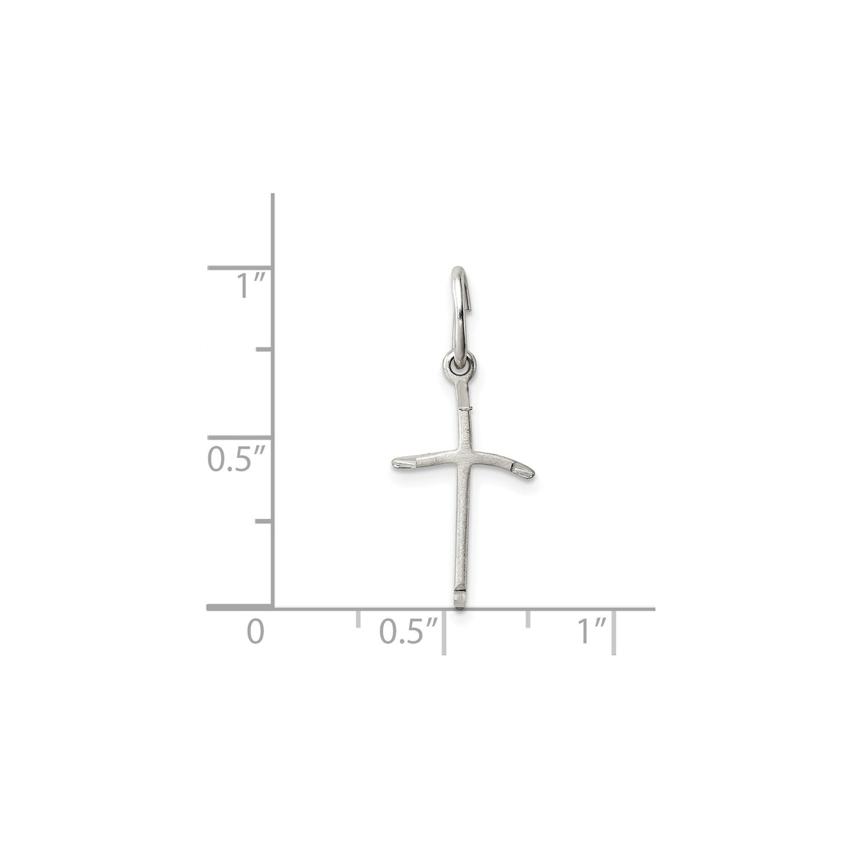 Sterling Silver Cross Pendant, Minimalist Latin Design with Satin Finish, Unisex Spiritual Jewelry