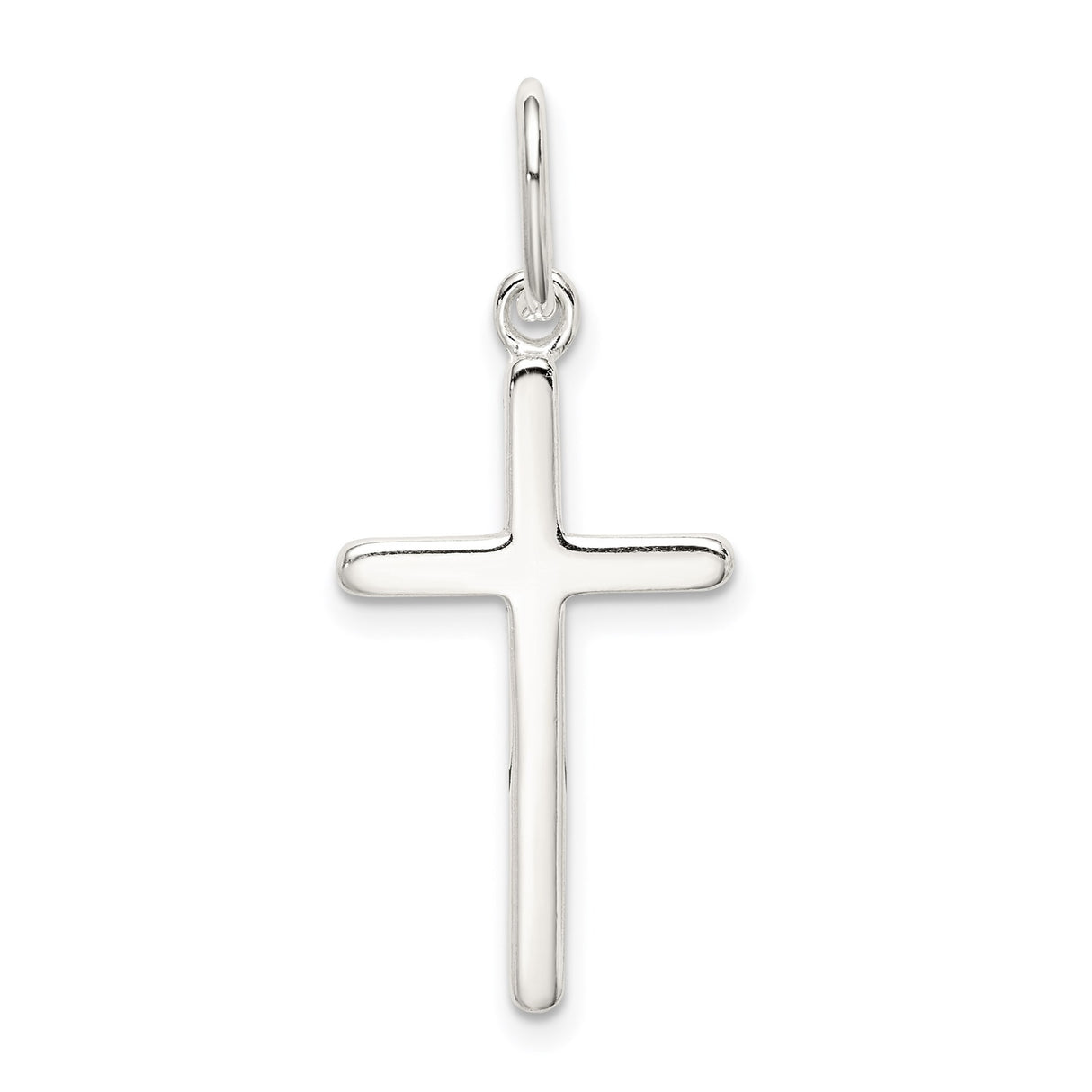 Sterling Silver Cross Pendant with High Polish Finish, Modern Minimalist Faith Jewelry for Men and Women